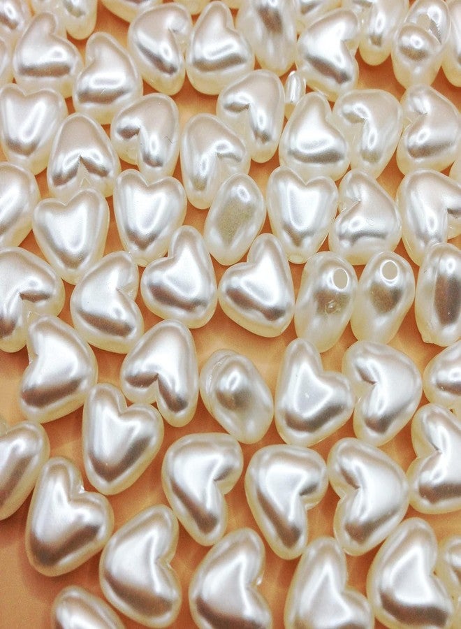 SATRA TRADERS Heart Shape Uncut Pearl Beads Spacer Beads DIY Jewellery Craft Making Necklace, Bracelet Size : 6mm | 100pcs, White - Image 5